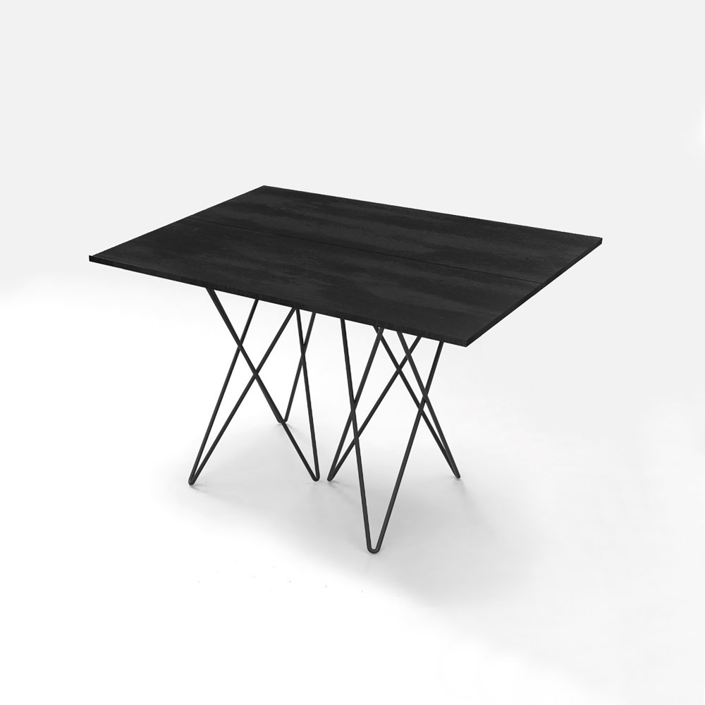 Table console extensible 4 couverts HERMES 115 cm pieds métal plateau stratifié écologique