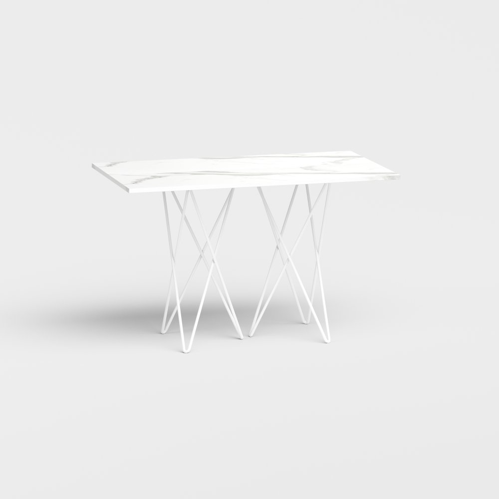 Table console extensible 4 couverts HERMES 115 cm pieds métal plateau stratifié écologique