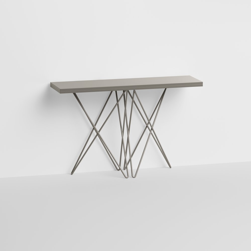 Table console extensible 4 couverts HERMES 115 cm pieds métal plateau stratifié écologique