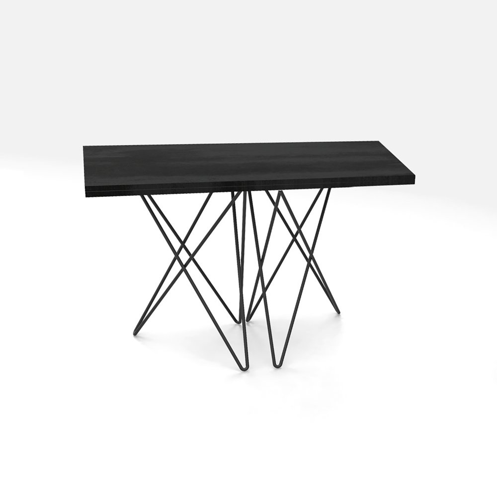 Table console extensible 4 couverts HERMES 115 cm pieds métal plateau stratifié écologique