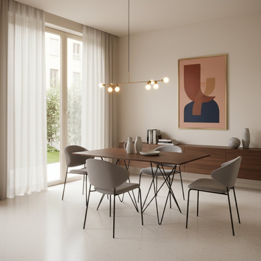 Table console extensible 4 couverts HERMES 115 cm pieds métal plateau stratifié écologique