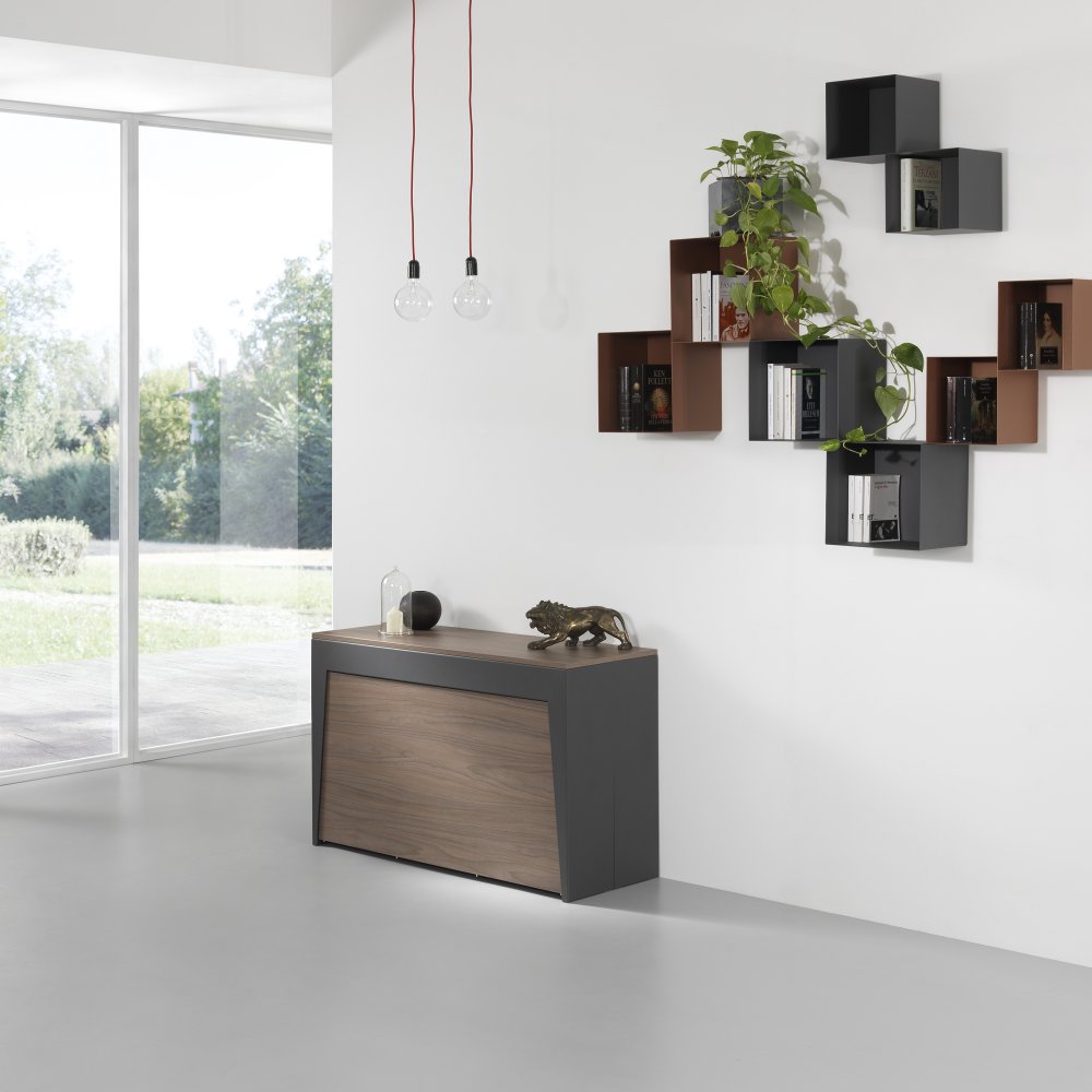 Table console extensible 14 couverts MARVEL PLUS avec 6 chaises pliantes ZETA et porte chaise inclus