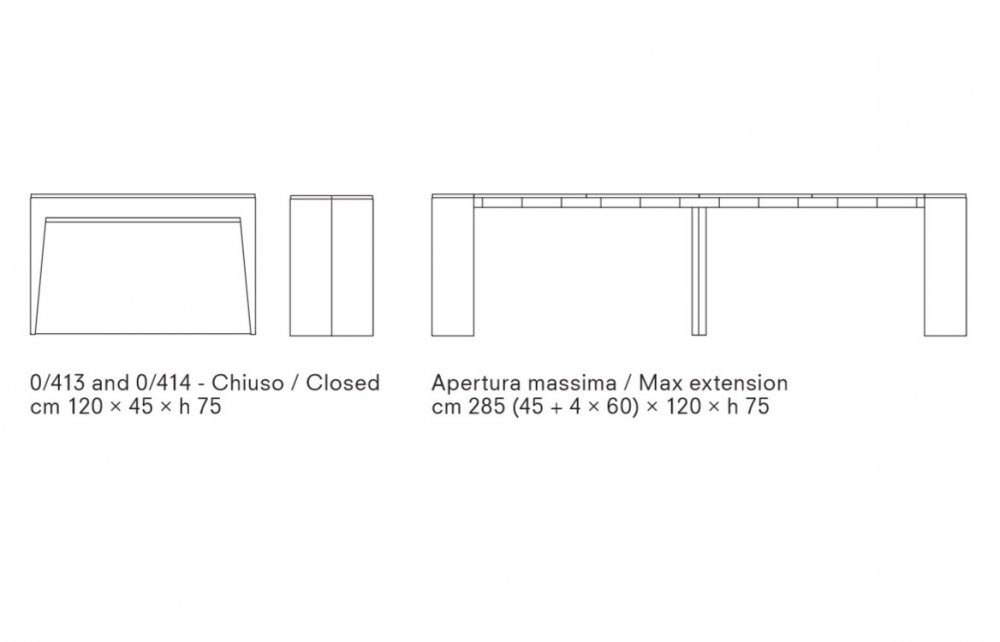 Table console extensible 14 couverts MARVEL PLUS avec 6 chaises pliantes ZETA et porte chaise inclus
