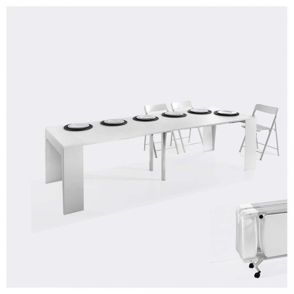 Table console extensible 12 couverts MARVEL PLUS avec 6 chaises pliantes PIPER et porte chaise inclus