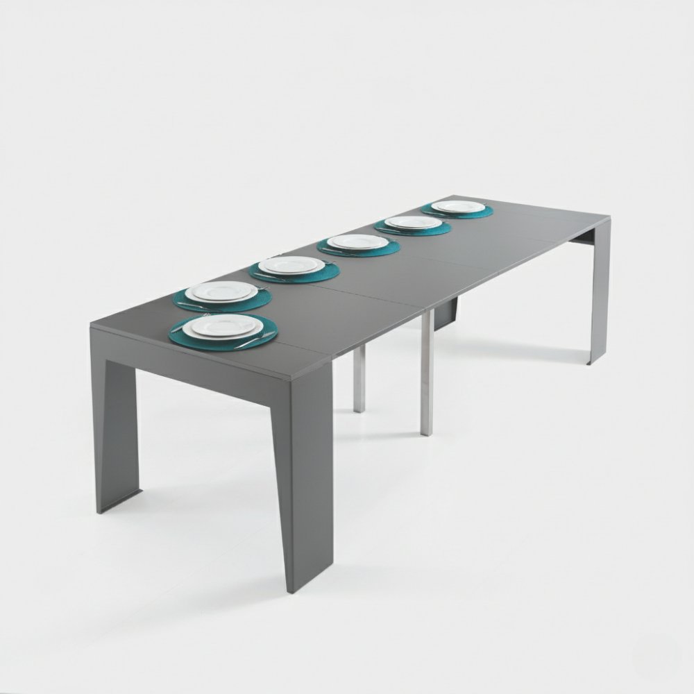 Table console extensible 12 couverts MARVEL PLUS avec 6 chaises pliantes PIPER et porte chaise inclus