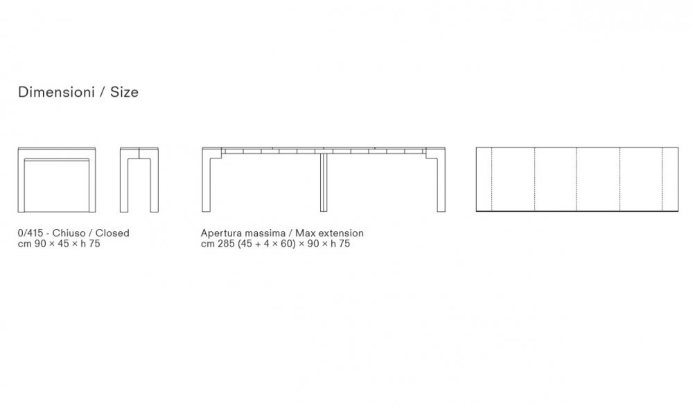 Table console extensible 12 couverts ULISSE gris ardoise pieds acier plateau stratifié écologique