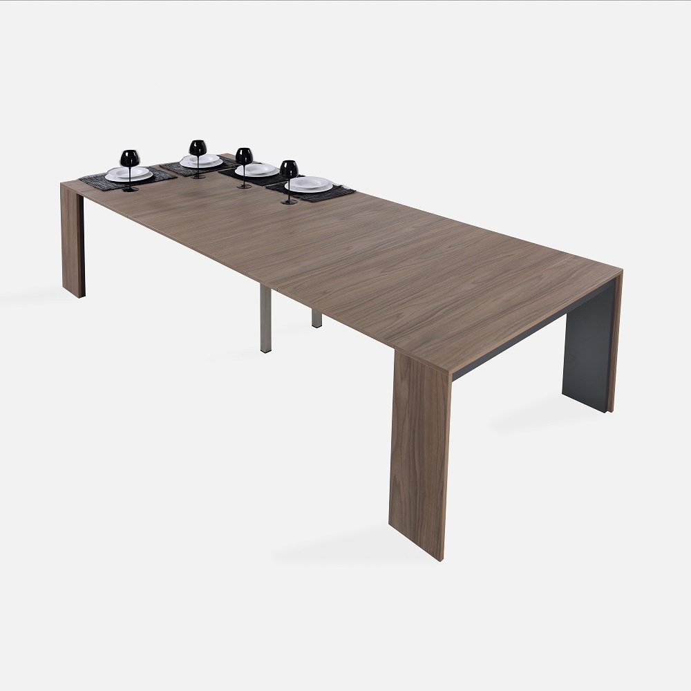 Table console extensible 12 couverts LEONARDO 45/270x120x75cm stratifié écologique