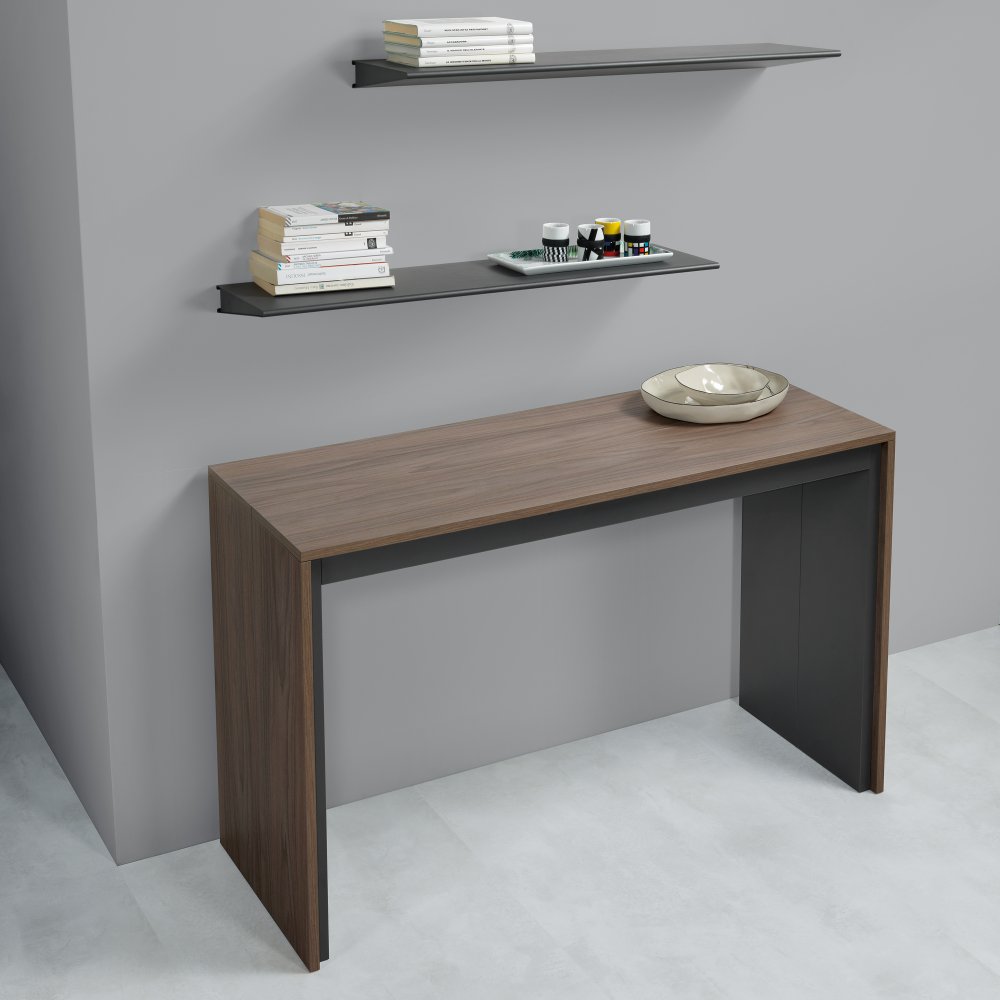 Table console extensible 12 couverts LEONARDO 45/270x120x75cm stratifié écologique