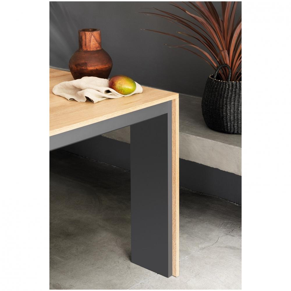 Table console extensible 12 couverts LEONARDO 45/270x120x75cm stratifié écologique