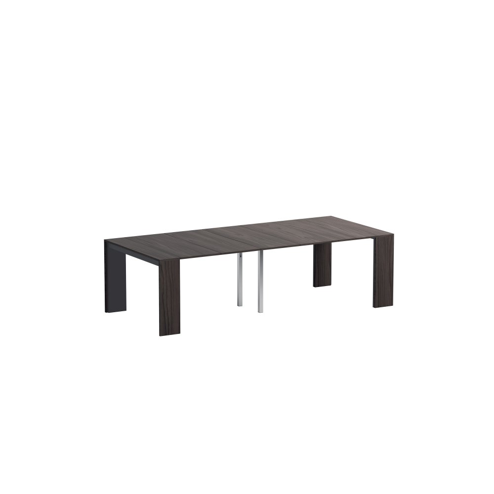 Table console extensible 12 couverts LEONARDO 45/270x120x75cm stratifié écologique