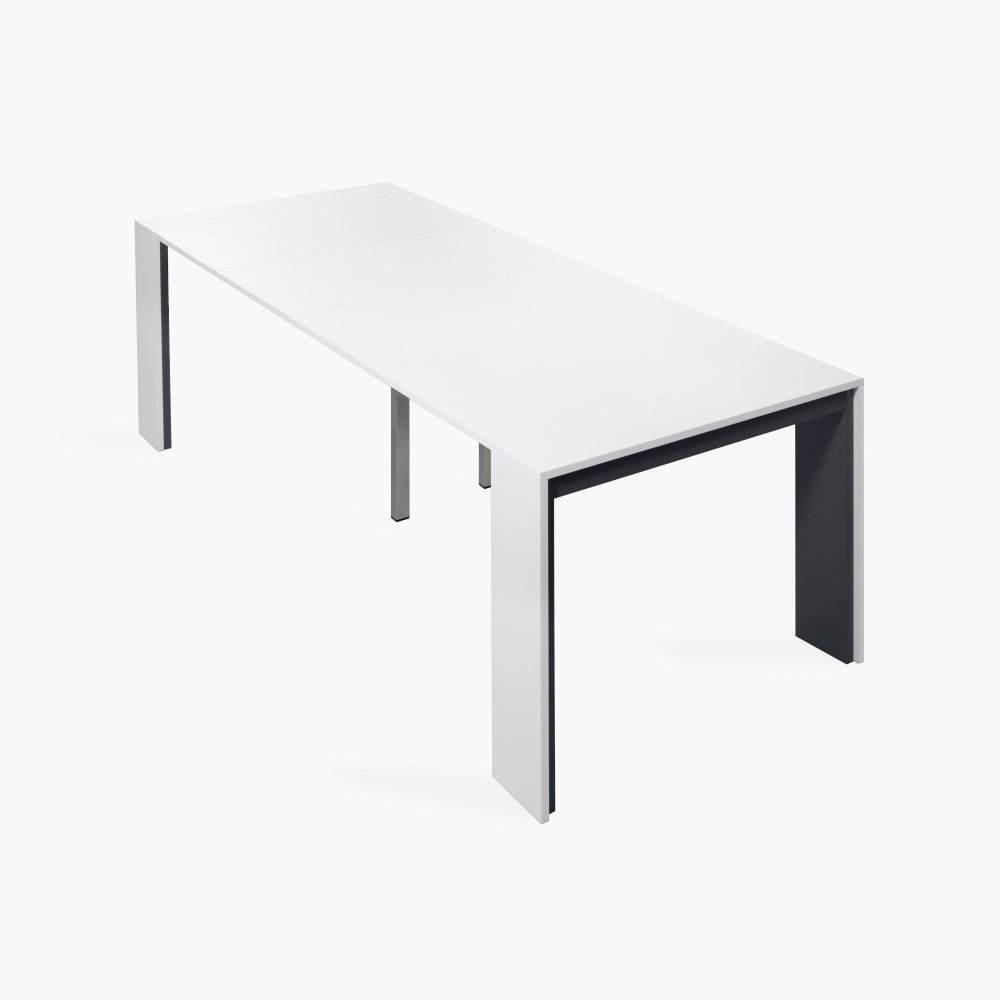 Table console extensible 10 couverts LEONARDO 45/270x90x75cm stratifié écologique