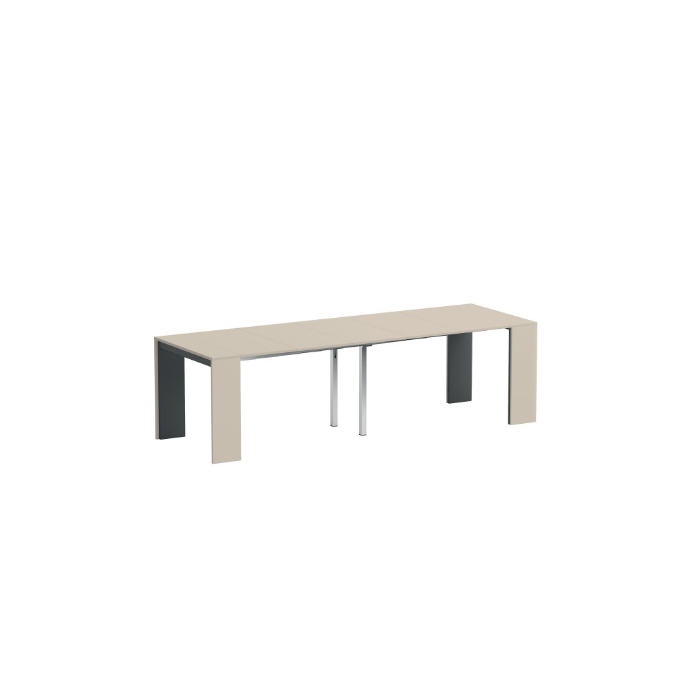 Table console extensible 10 couverts LEONARDO 45/270x90x75cm stratifié écologique