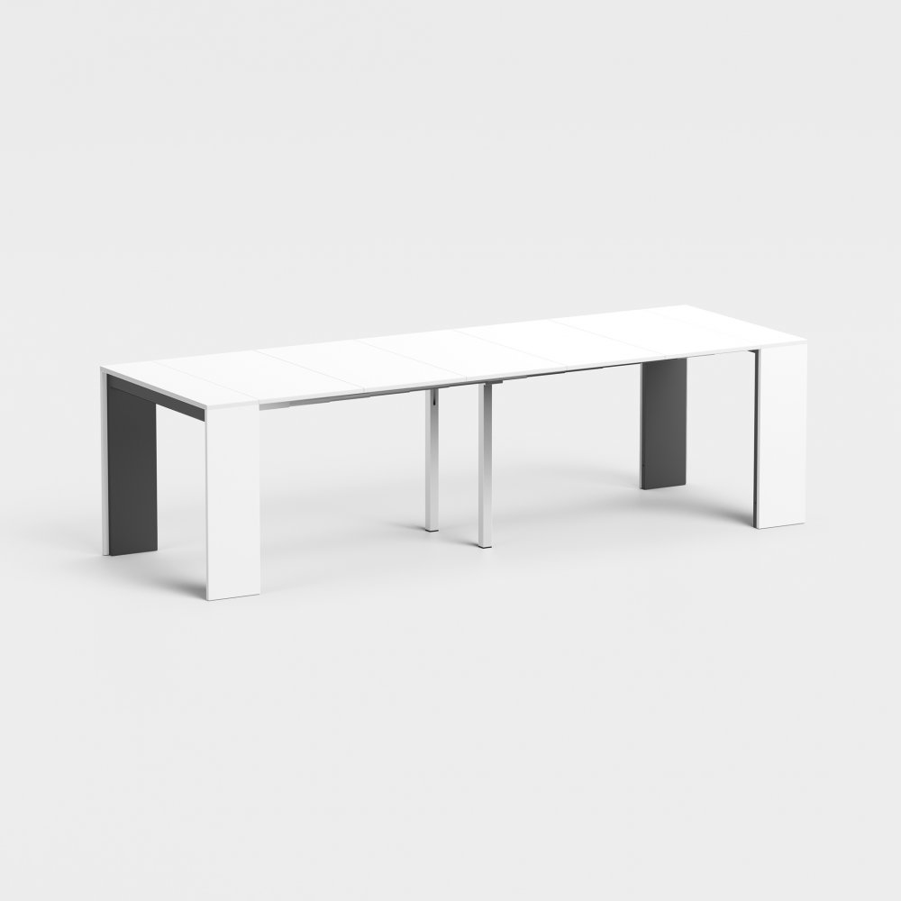 Table console extensible 10 couverts LEONARDO 45/270x90x75cm stratifié écologique