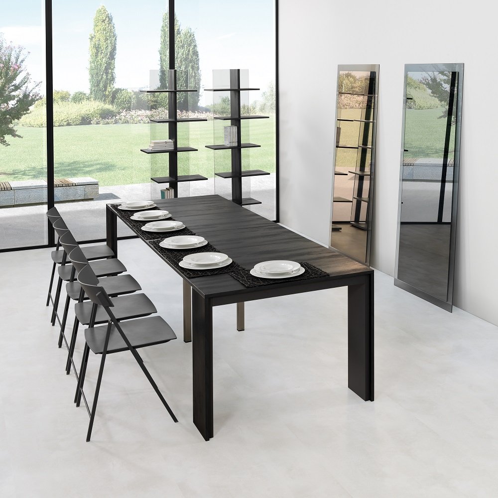 Table console extensible 10 couverts LEONARDO 45/270x90x75cm stratifié écologique