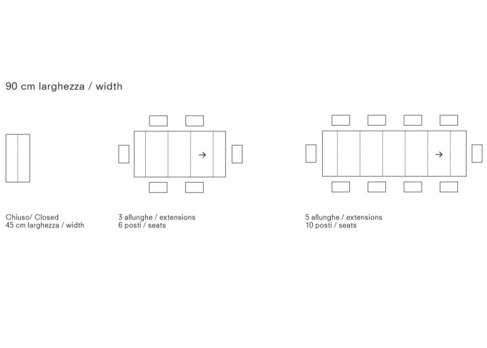 Table console extensible 10 couverts LEONARDO 45/270x90x75cm stratifié écologique