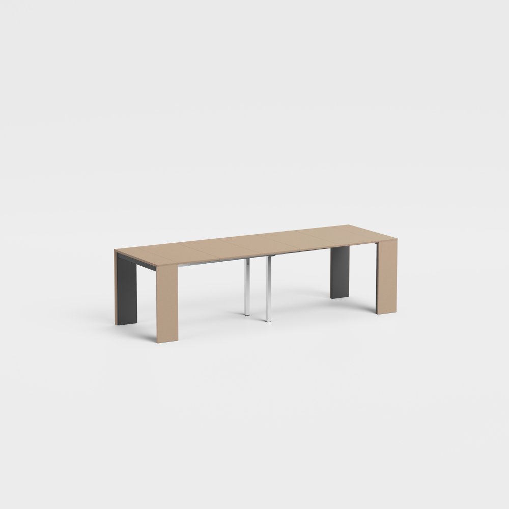 Table console extensible 10 couverts LEONARDO 45/270x90x75cm stratifié écologique