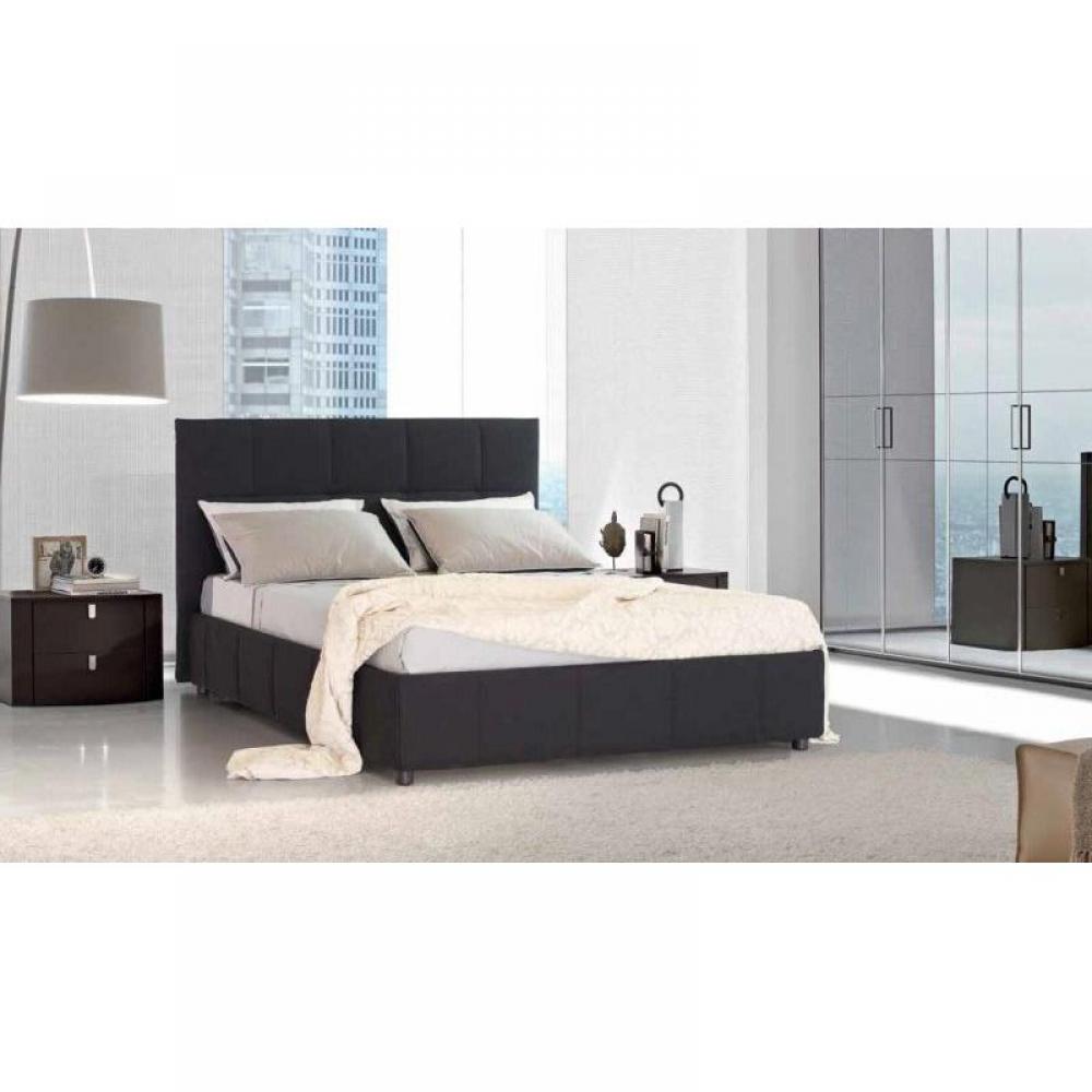 Lit Coffre Design ROMEO couchage 140*195cm, tête de lit capitonnée