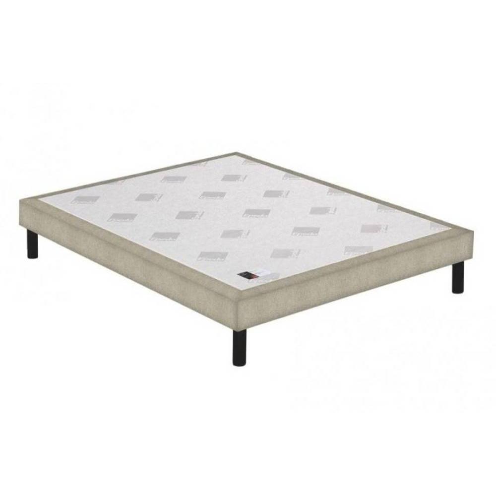 Sommier tapissier EPEDA armuré beige naturel confort ferme à lattes longueur couchage 190cm