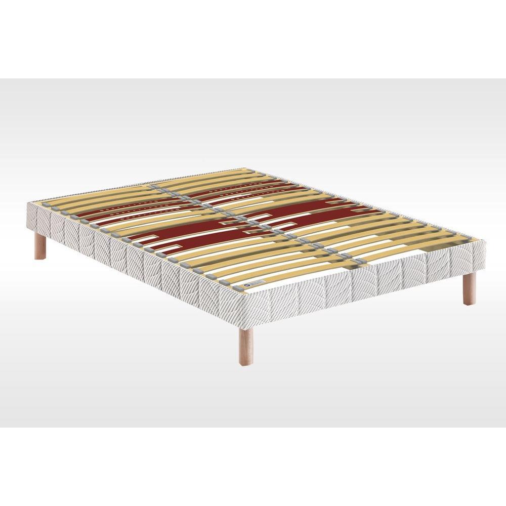 BULTEX Sommier 140 * 200 Bultex Lattes MULTIPLIS Pieds Inclus