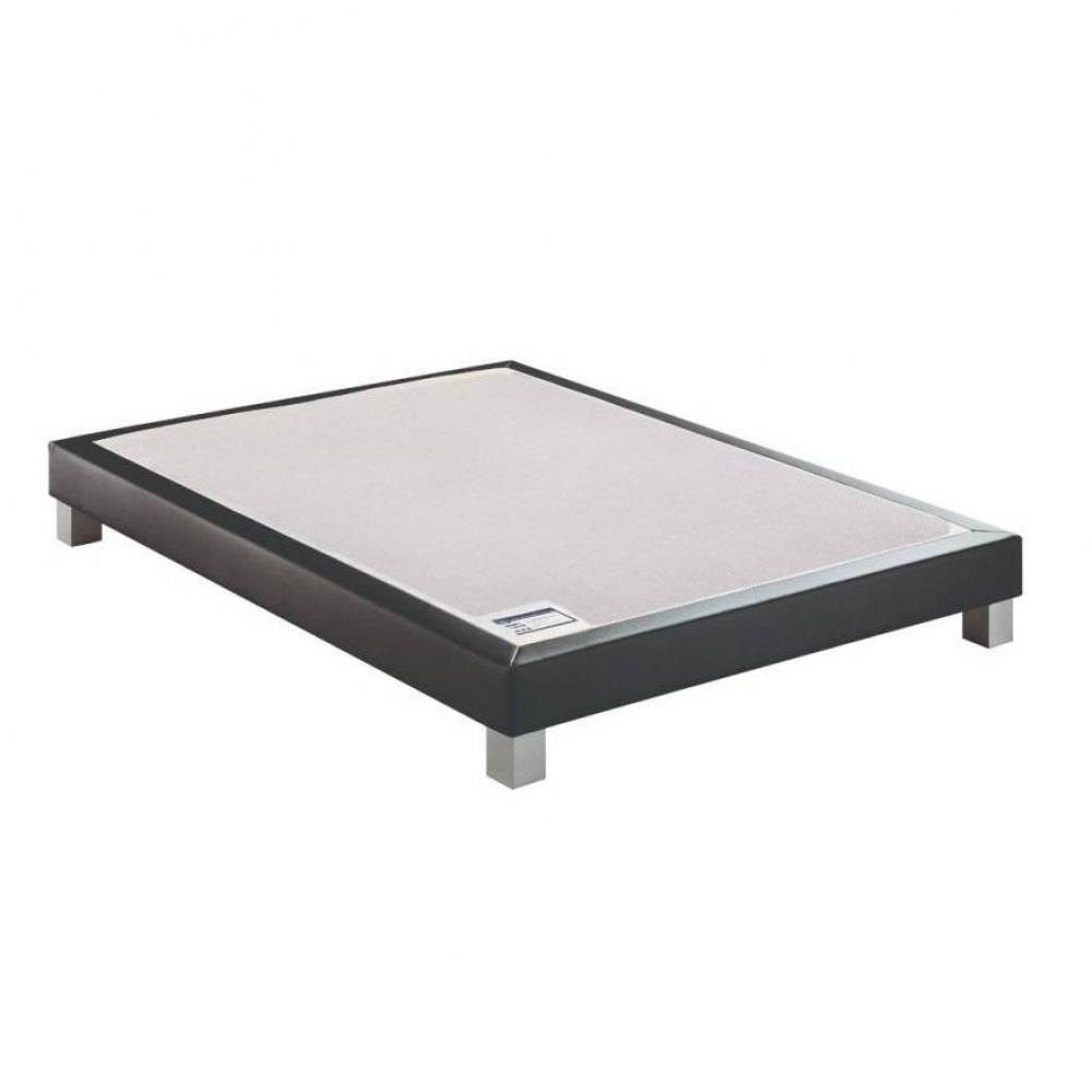 Sommier tapissier à lattes MERINOS enduit ardoise façon cuir confort ferme couchage 80*190cm