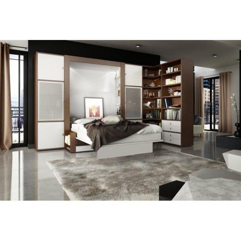 EXCLU EXPO SHOWROOM - 40% Armoire lit avec canapé SQUADRA 140 cm.