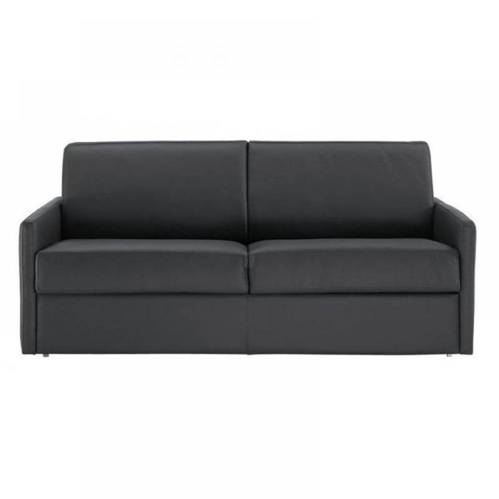 Canapé lit 2-3 places SUN convertible EXPRESS 120cm polyuréthane noir  matelas épaisseur 16cm