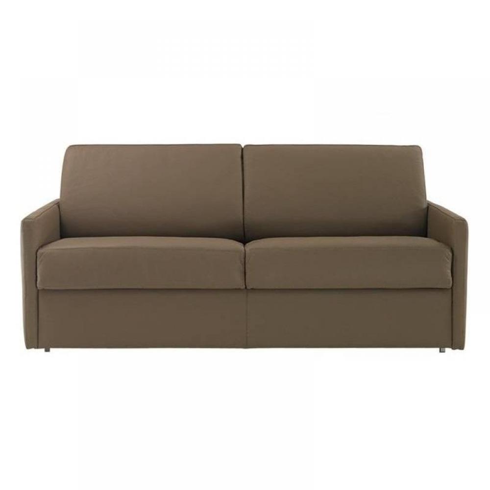 Canapé lit 2-3 places SUN convertible EXPRESS 120cm polyuréthane taupe matelas épaisseur 16cm