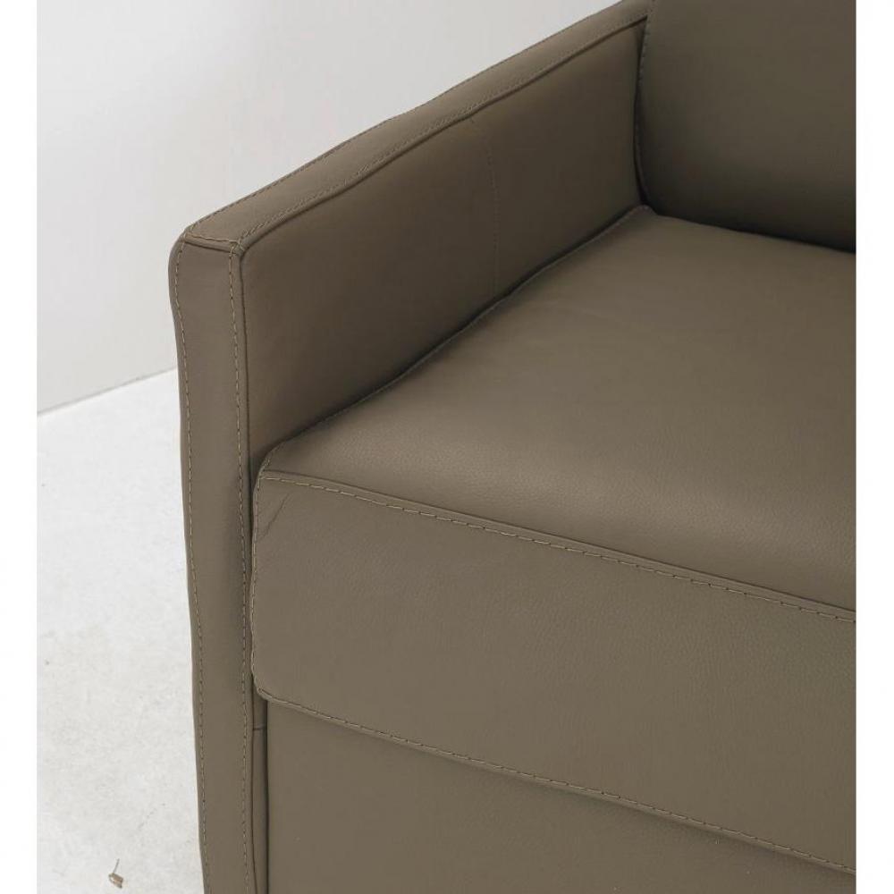 Canapé lit 2-3 places SUN convertible EXPRESS 120cm polyuréthane taupe matelas épaisseur 16cm