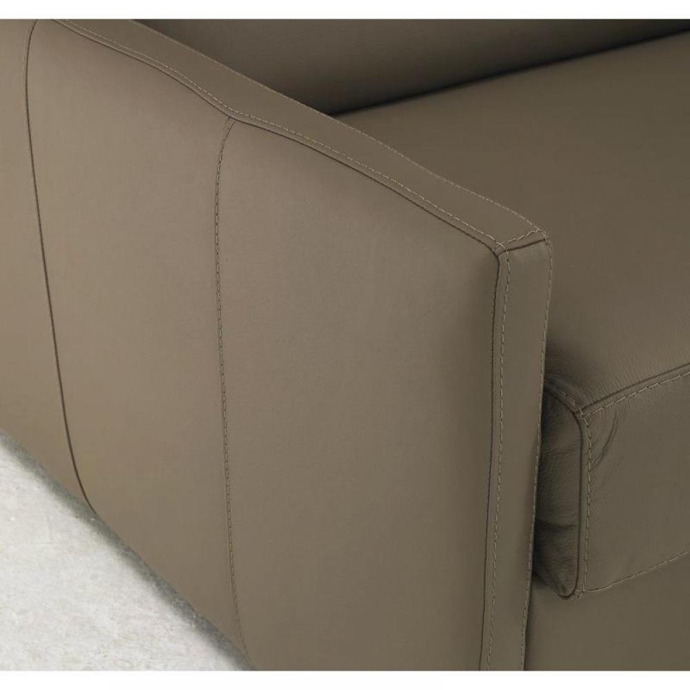 Canapé lit 2-3 places SUN convertible EXPRESS 120cm polyuréthane taupe matelas épaisseur 16cm