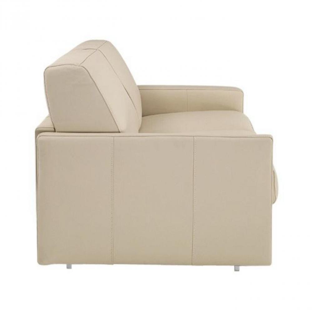 Canapé lit 2-3 places SUN convertible EXPRESS 120cm cuir vachette beige  matelas épaisseur 16cm