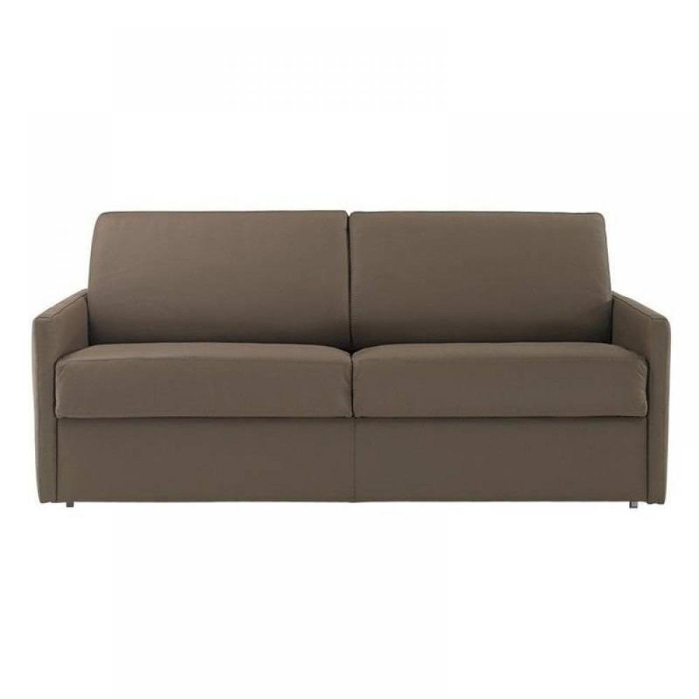 Canapé lit 2-3 places SUN convertible EXPRESS 120cm cuir vachette taupe  matelas épaisseur 16cm