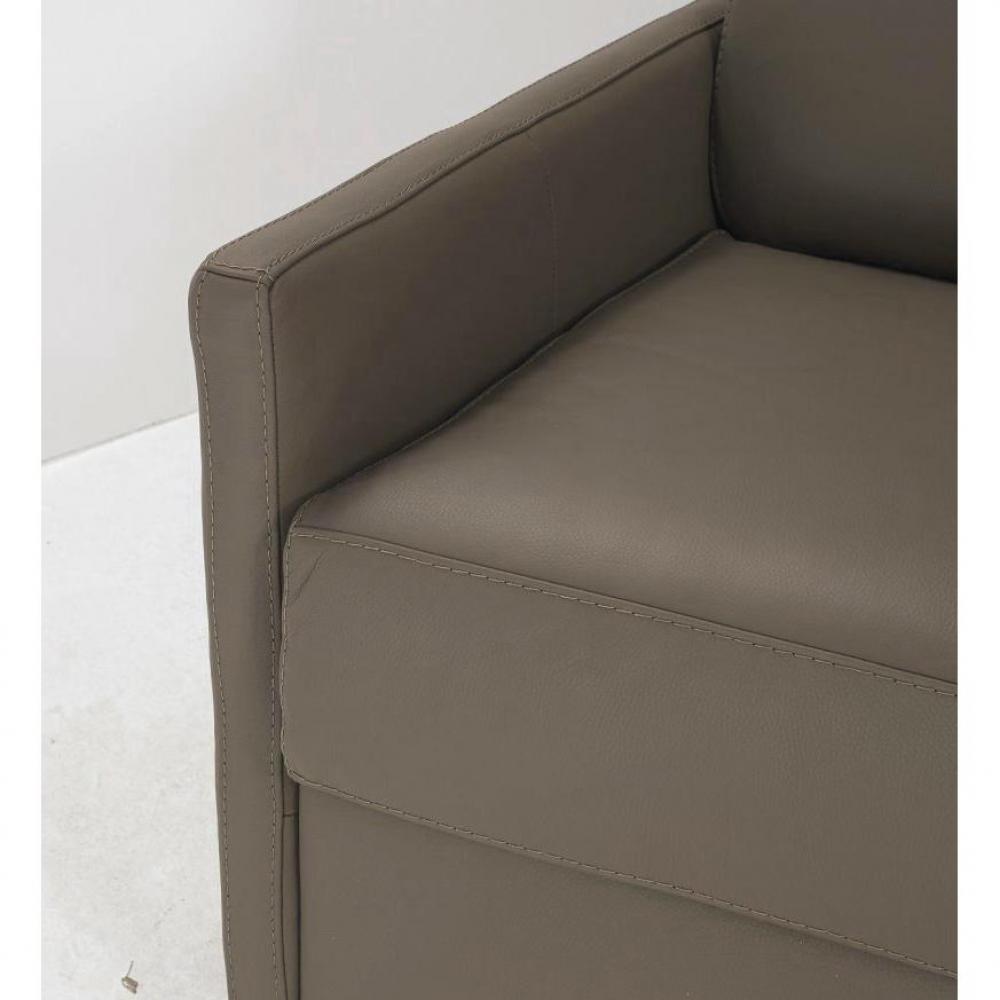 Canapé lit 2-3 places SUN convertible EXPRESS 120cm cuir vachette taupe  matelas épaisseur 16cm