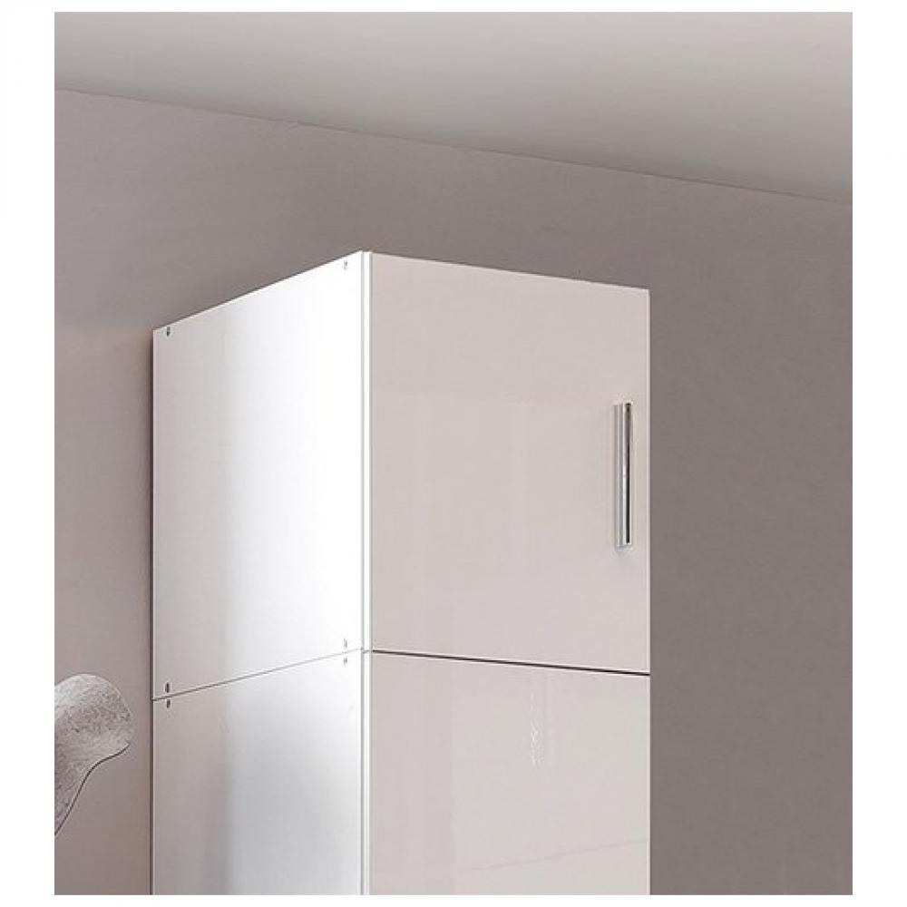 Sur meuble armoire penderie 1 porte MALTA laqué blanc cassé L : 30 cm
