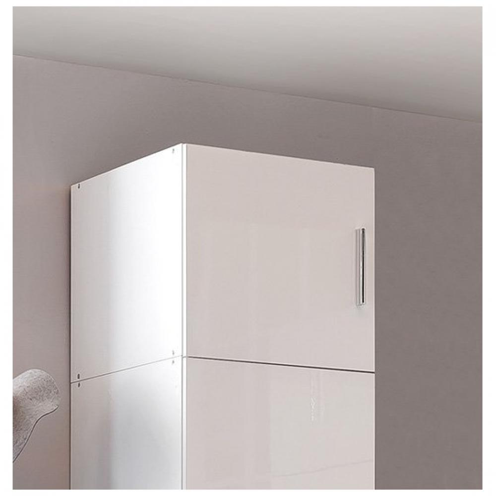 Sur meuble armoire penderie 1 porte MALTA laquée blanc cassé L : 40 cm