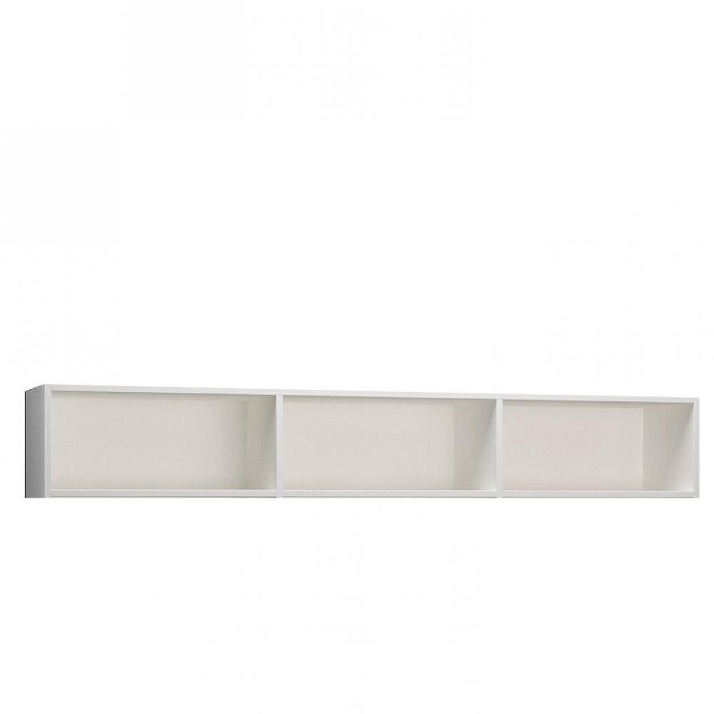 Surmeuble 3 niches de rangements pour lit escamotable horizontal 160 x 200 cm Hauteur 36 cm finition blanc mat
