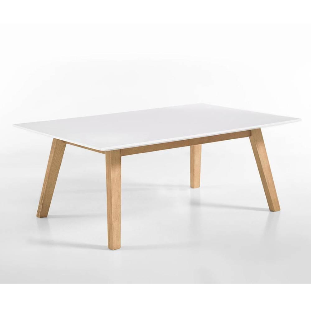 Table basse CLEMENT style scandinave  laque blanc mat 
