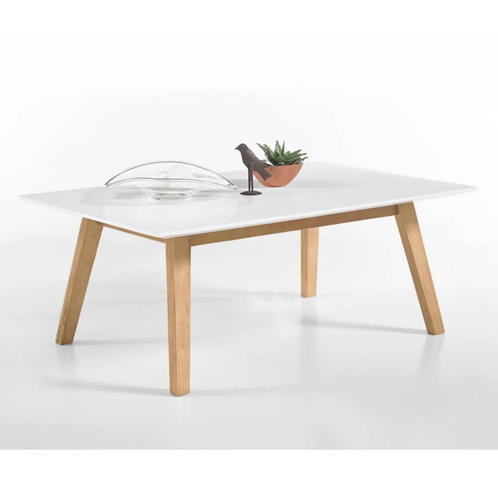 Table basse CLEMENT style scandinave  laque blanc mat 