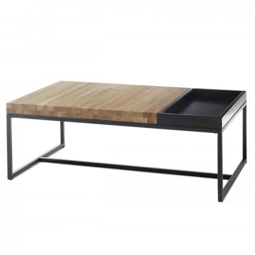 Table basse Lucon 107 x 65 cm bois acier plateau 