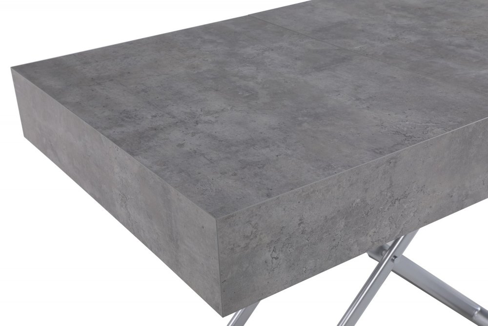 Table relevable extensible HARIE béton  120/170 x 80 cm