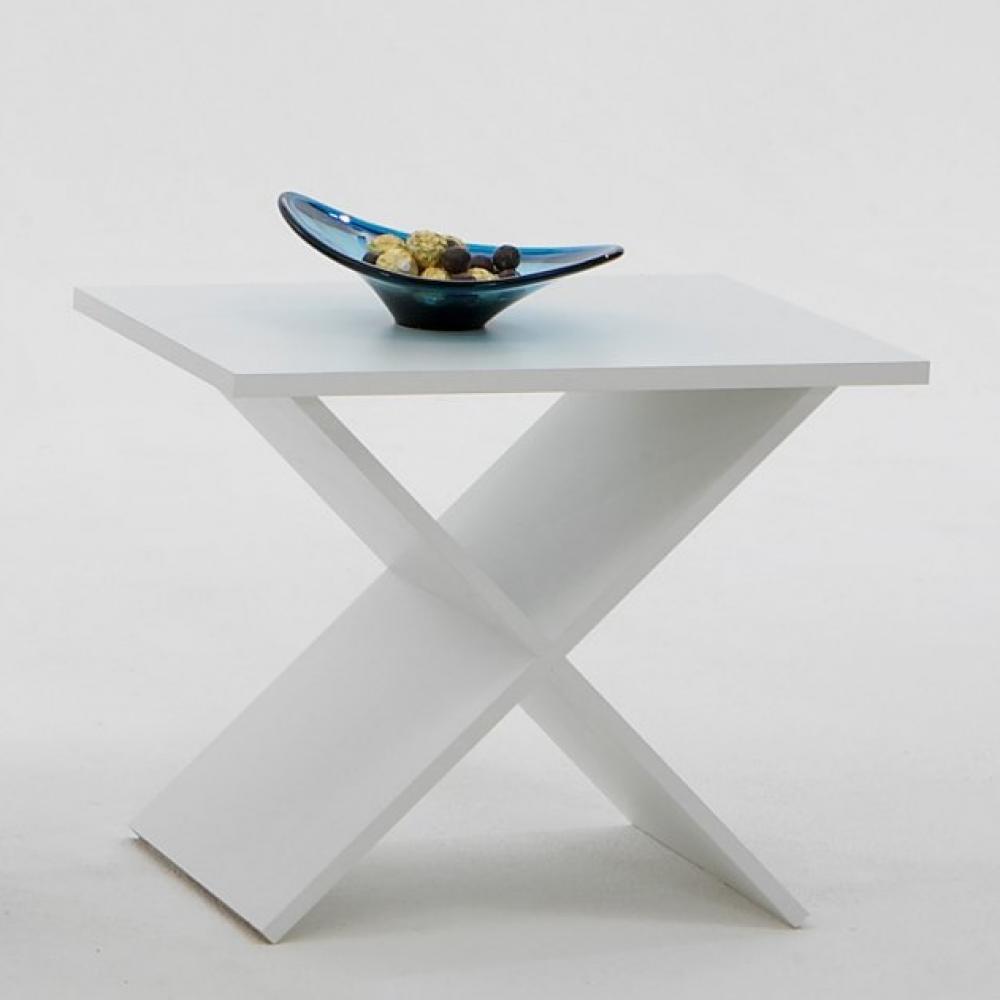 Table basse POITIERS coloris blanc piétement X 