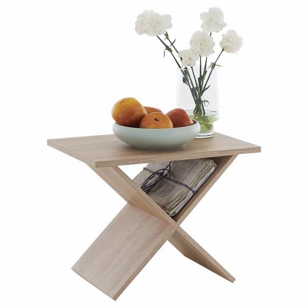 Table basse POITIERS coloris chene piétement X 