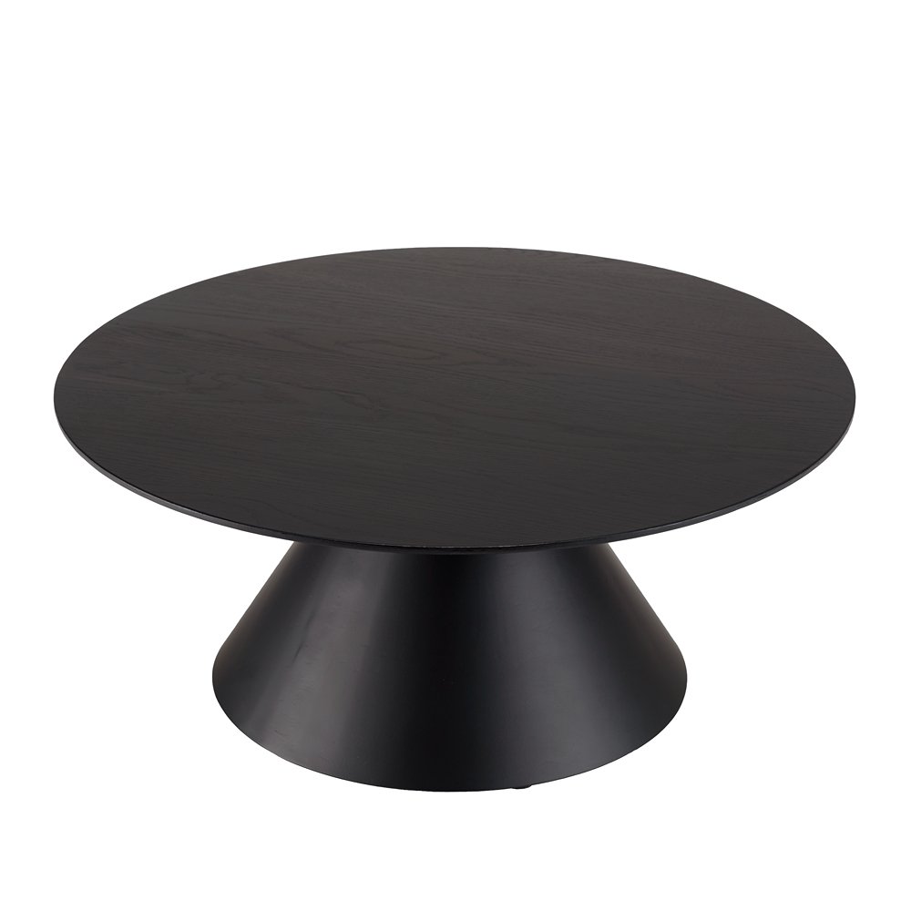 Table basse ronde noire DILA 78 cm / Pieds conique