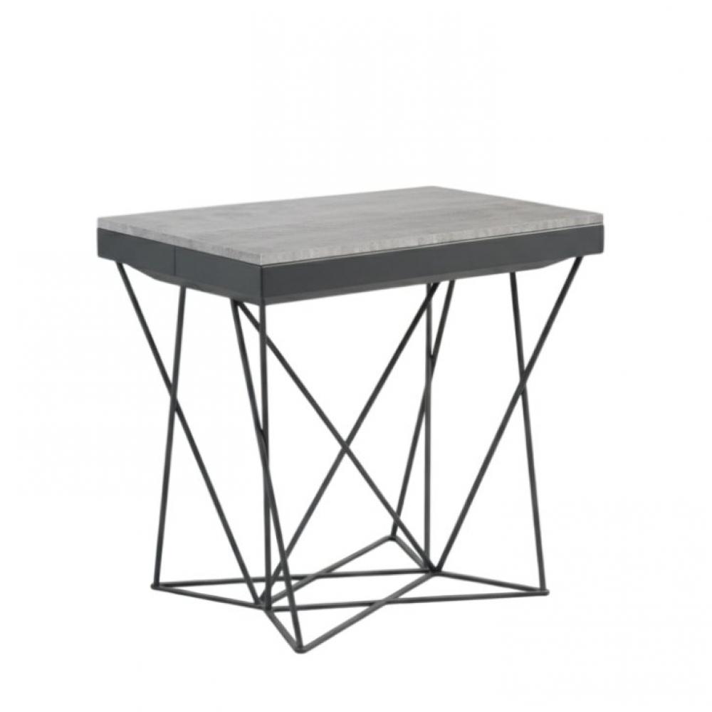 Table console extensible 12 couverts EXCEL 90 cm pieds métal plateau stratifié écologique