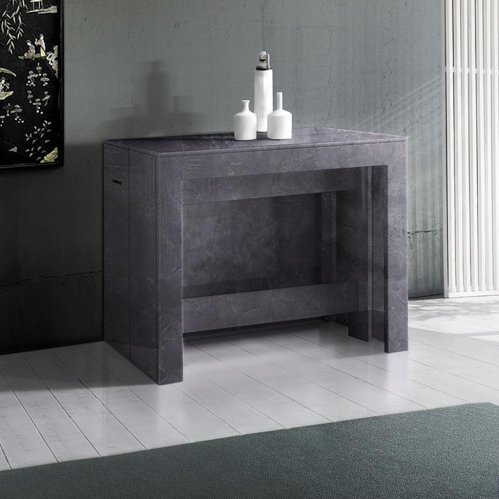 Table console extensible 12 couverts LONGO 300 cmardoise avec 5 allonges intégrées