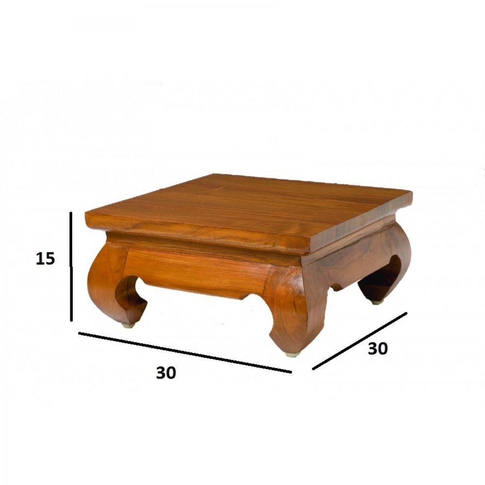 Table basse design OPIUM 30x30 cm en teck