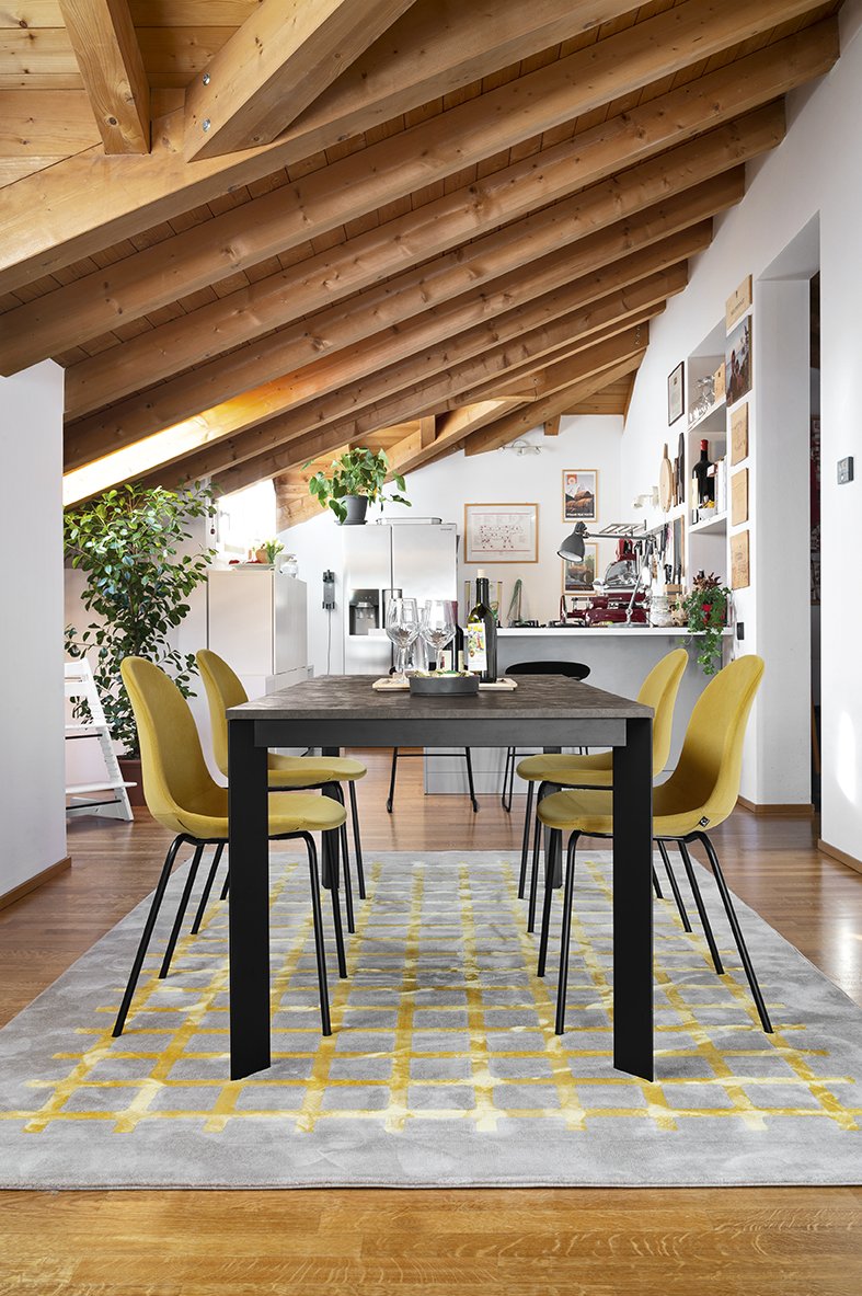 Table extensible BARON 220cm pieds métal triangulaire 