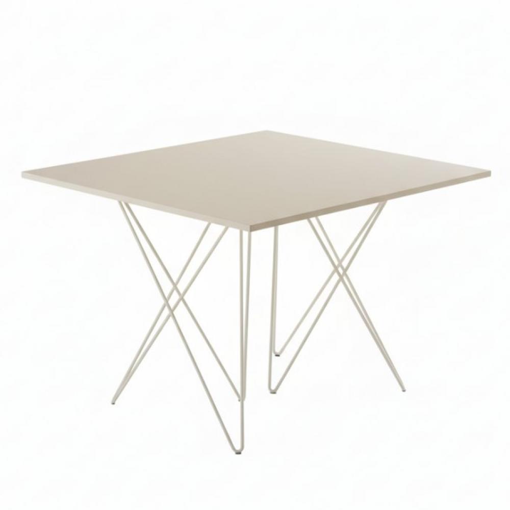 Table Repas extensible 10 couverts HERMES 100/220 cm structure métallique plateau stratifié 
