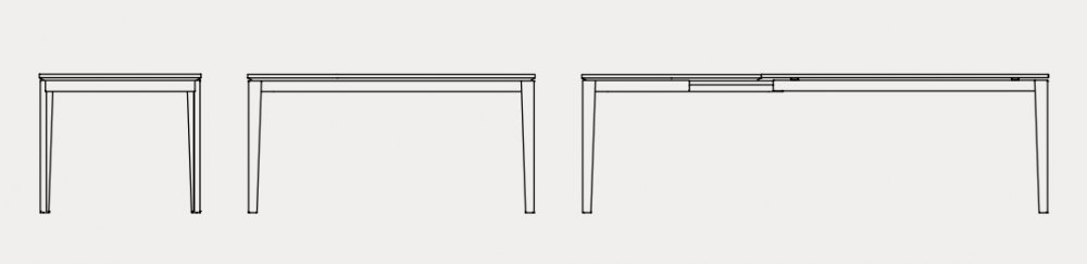 Table extensible 10 couverts PENTAGON 260cm pieds métal 