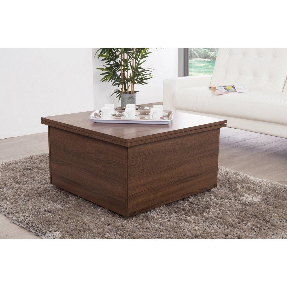 Table basse relevable extensible GIANI wengé