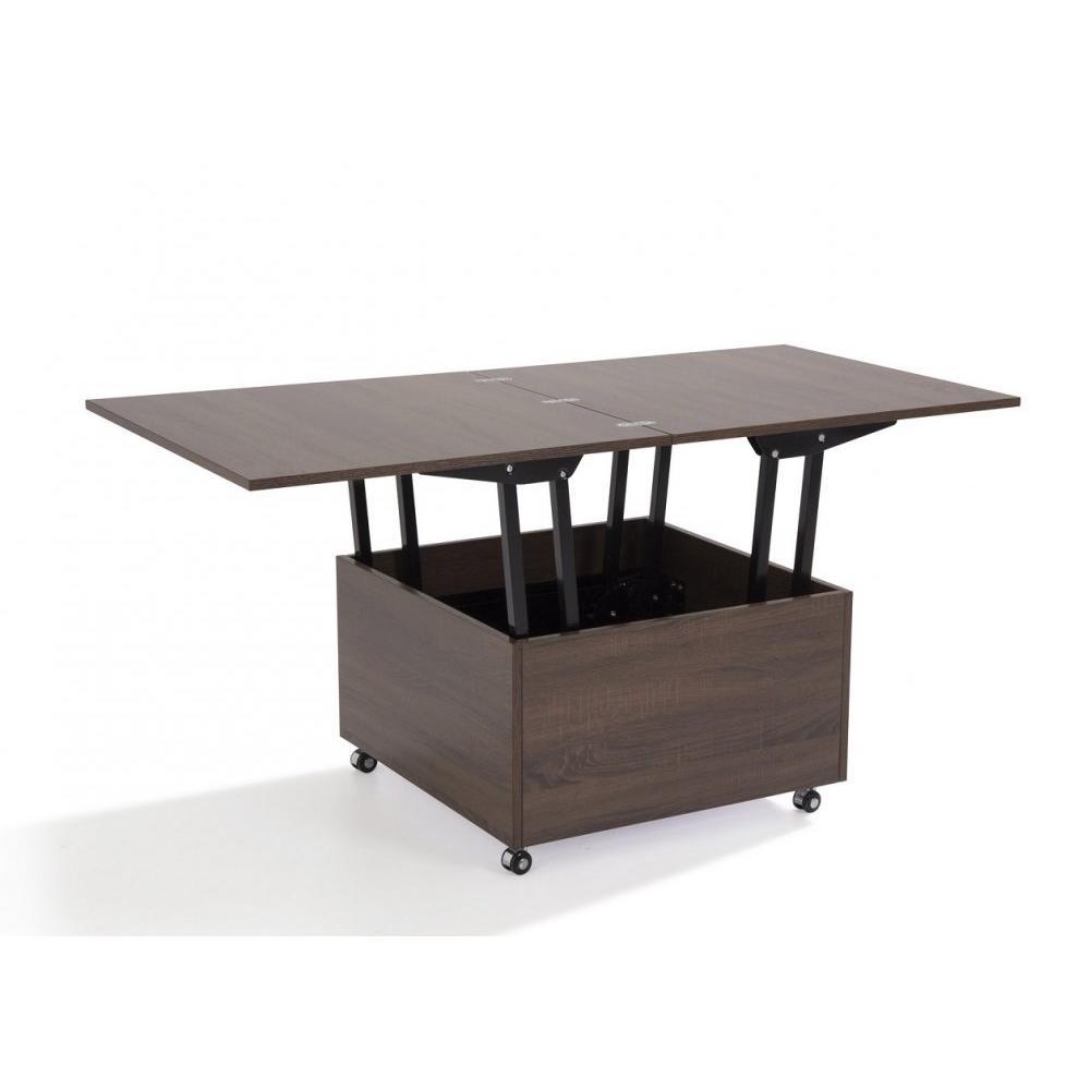 Table basse relevable extensible GIANI wengé